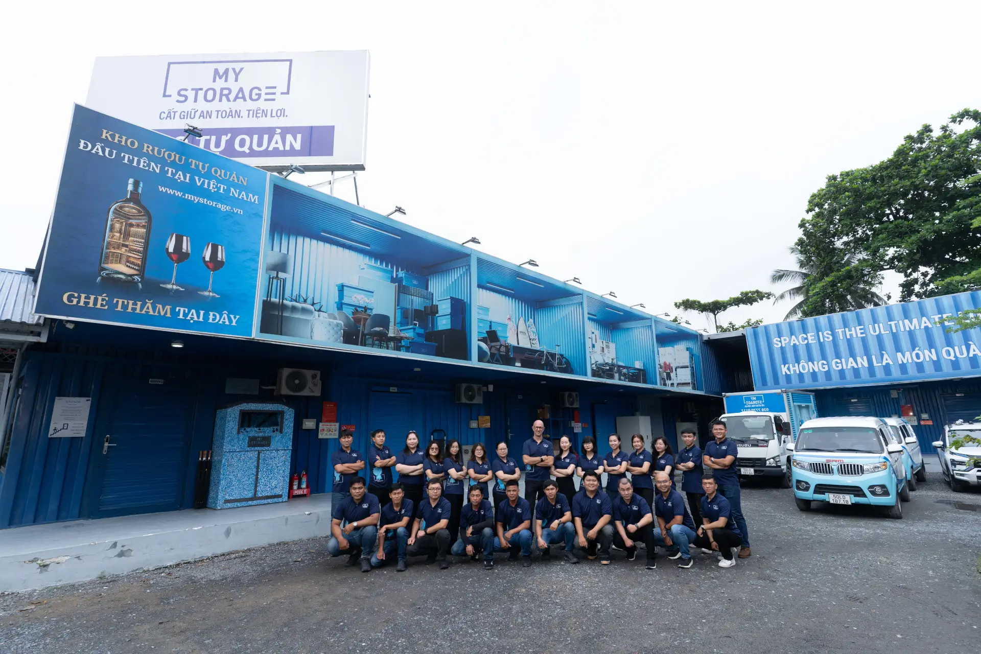 The MyStorage team together at the facility