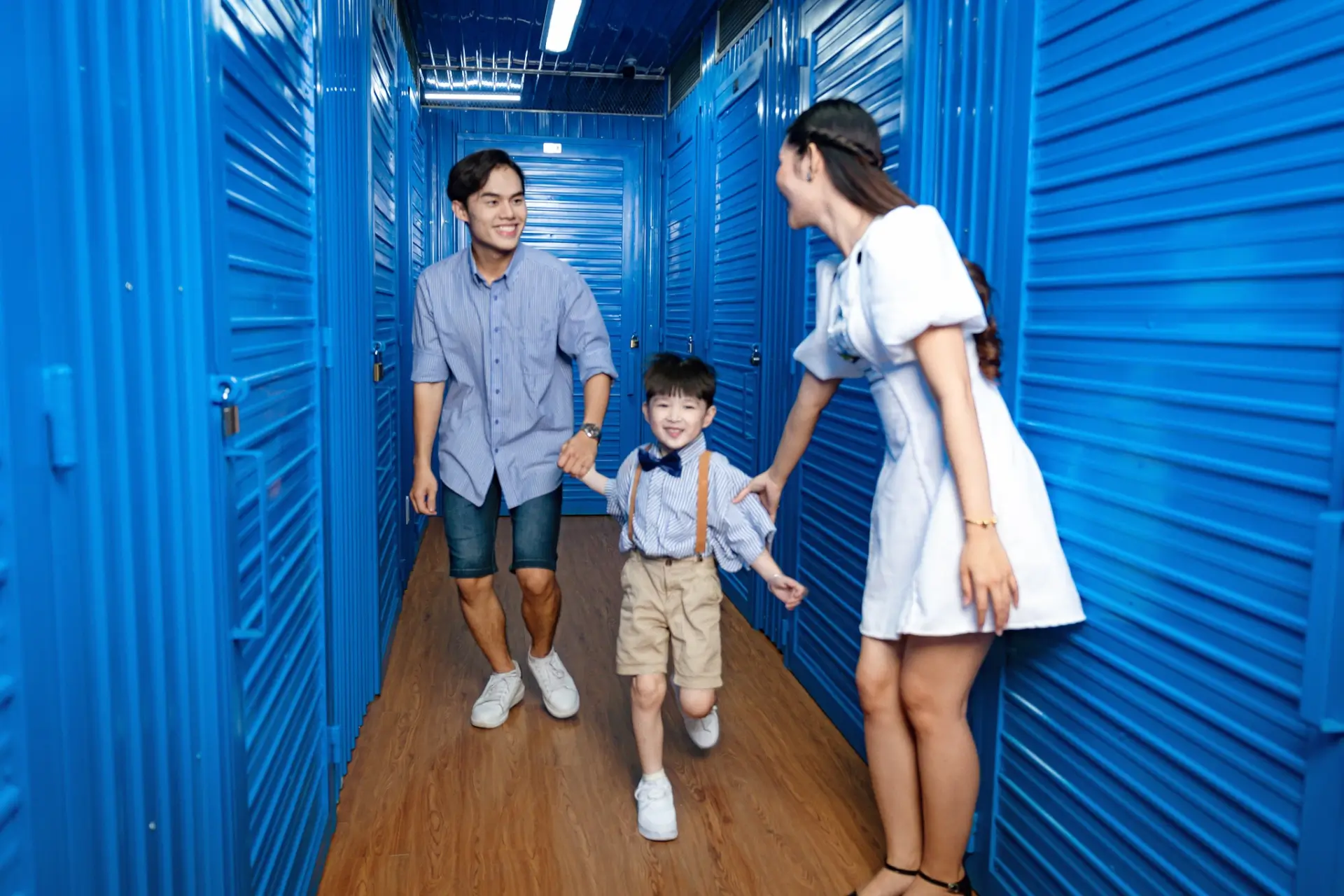 A family with their belongings, MyStorage customers