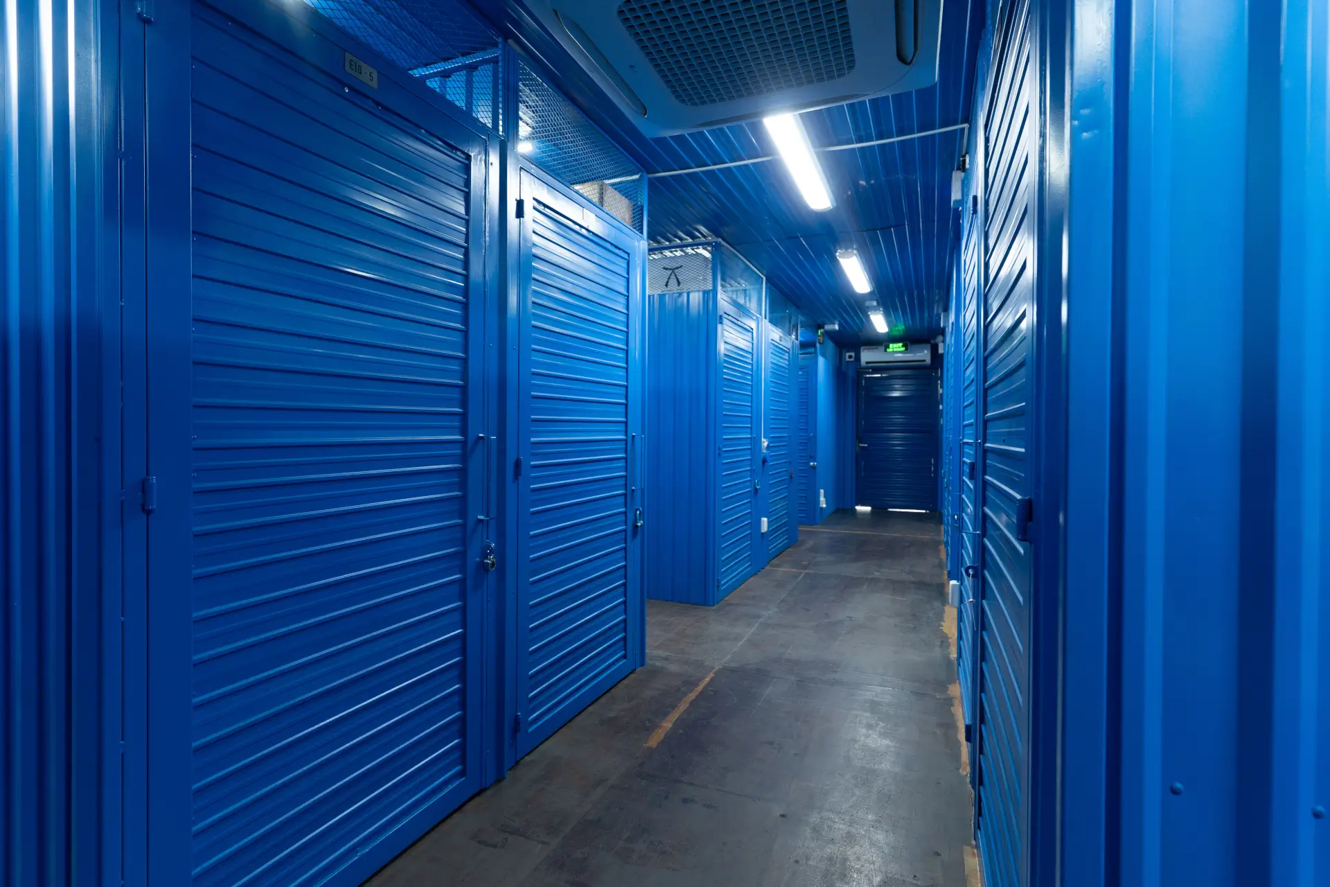 Corridor of private self storage units at MyStorage