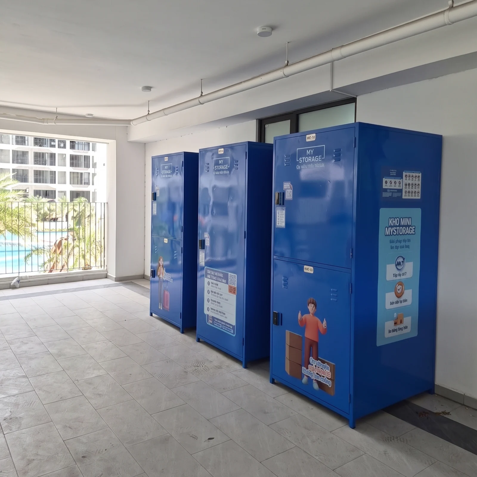 Interior view of MyStorage lockers inside Ministop MT Eastmark City near Thu Duc City