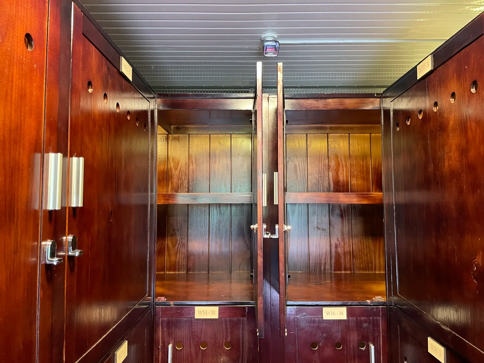 Wooden wine lockers at MyStorage