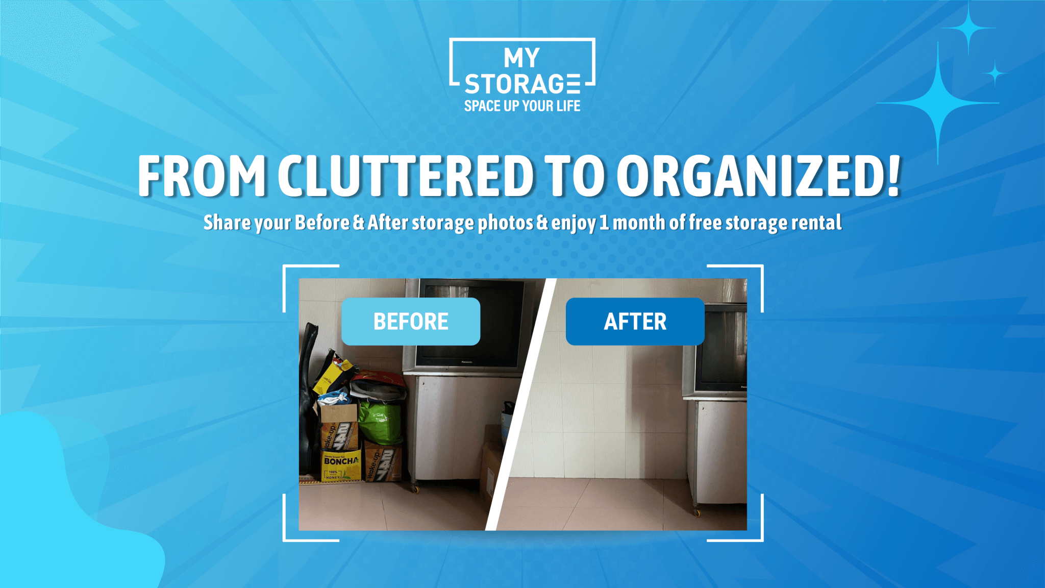 “From cluttered to organized” challenge with MyStorage!