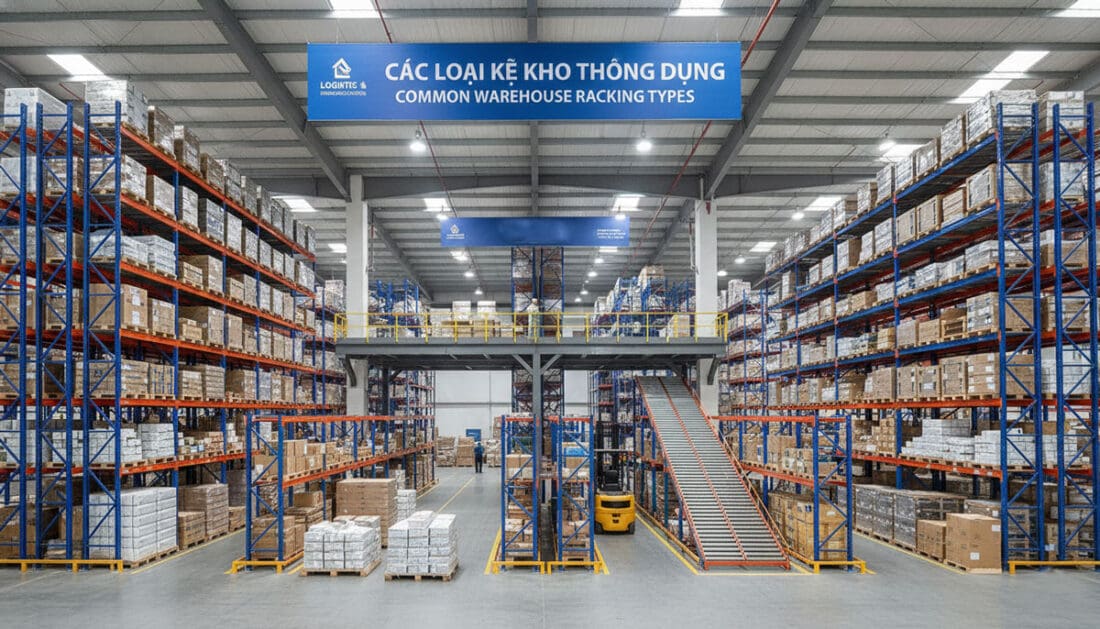 Các loại kệ kho thông dụng trong kho chứa hàng