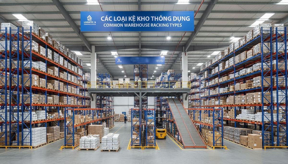 Các loại kệ kho thông dụng trong kho chứa hàng