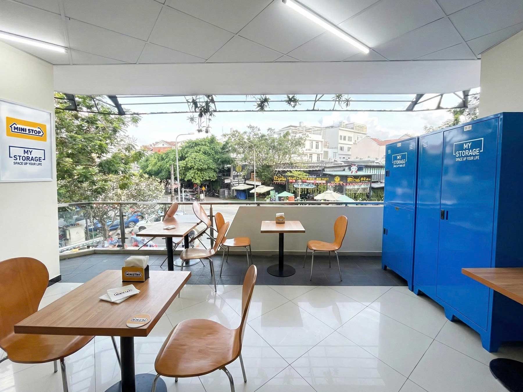 MyStorage lockers beside the Ministop seating area